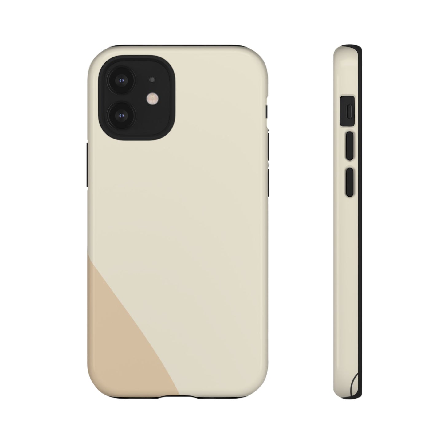 Minimalist Two-Tone Beige Tough Phone Case