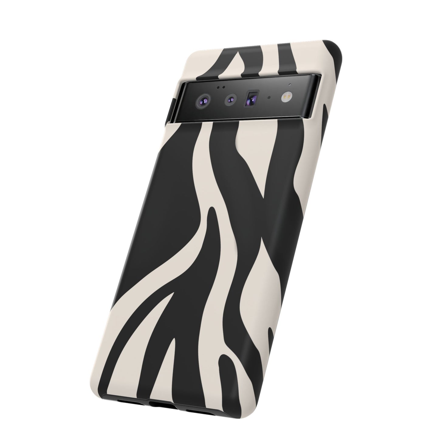 "Monochrome Waves: Zebra-Inspired Elegance Tough Case"